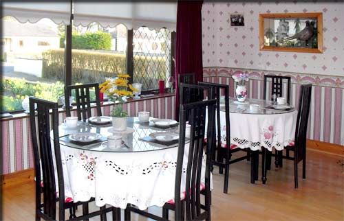 Dining room in Forest View bed & breakfast in Balla, County Mayo.